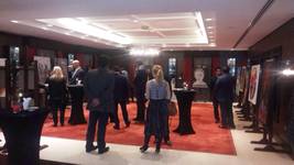 Visitors admire the art on display at the event